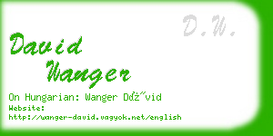 david wanger business card